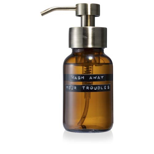 Gel douche personnalisable flacon verre recyclé 250ml Wellmark Ambre chiné